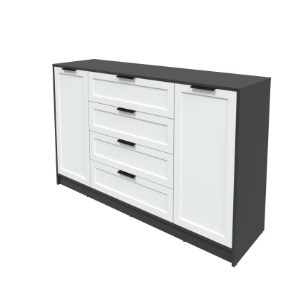 Тумба Тренд КТ-Т160 (Антрацит ЛДСП/ Белый ЛМДФ) Ш1600 В1020 Г451